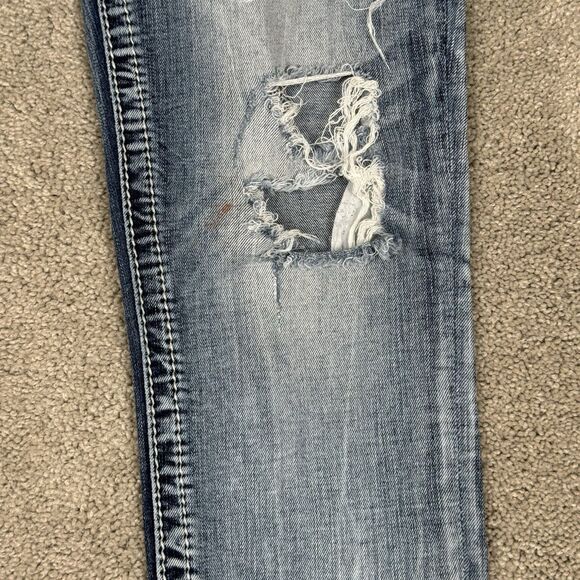 Miss Me Skinny Jeans SZ 28 Blue Denim Mid Rise Embellished Pockets Western Flap - Picture 4 of 8